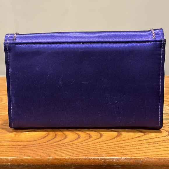 Satin Purple Shoulder or Clutch NWOT - Picture 2 of 2